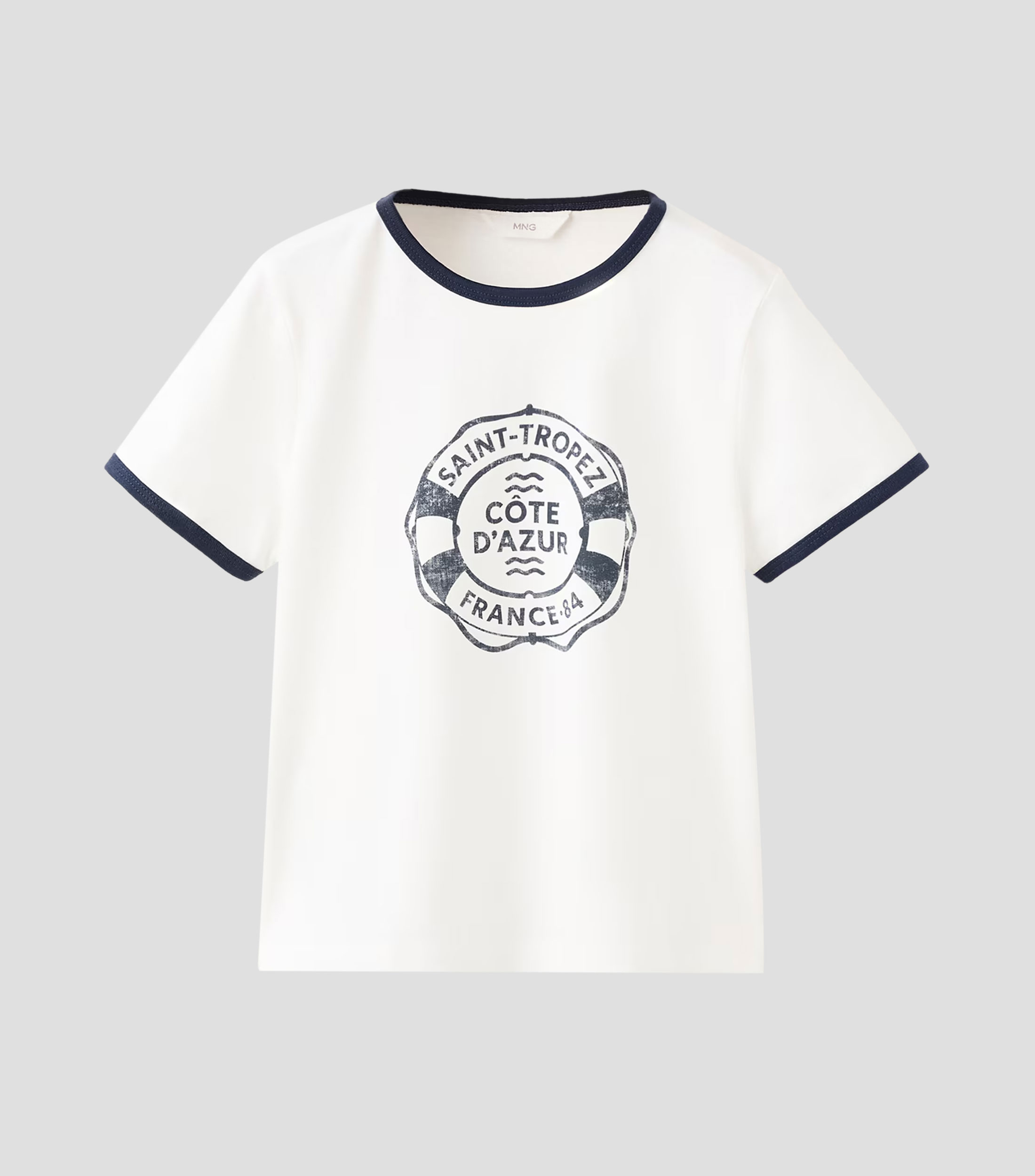 Playera cuello redondo manga corta estampada Niña